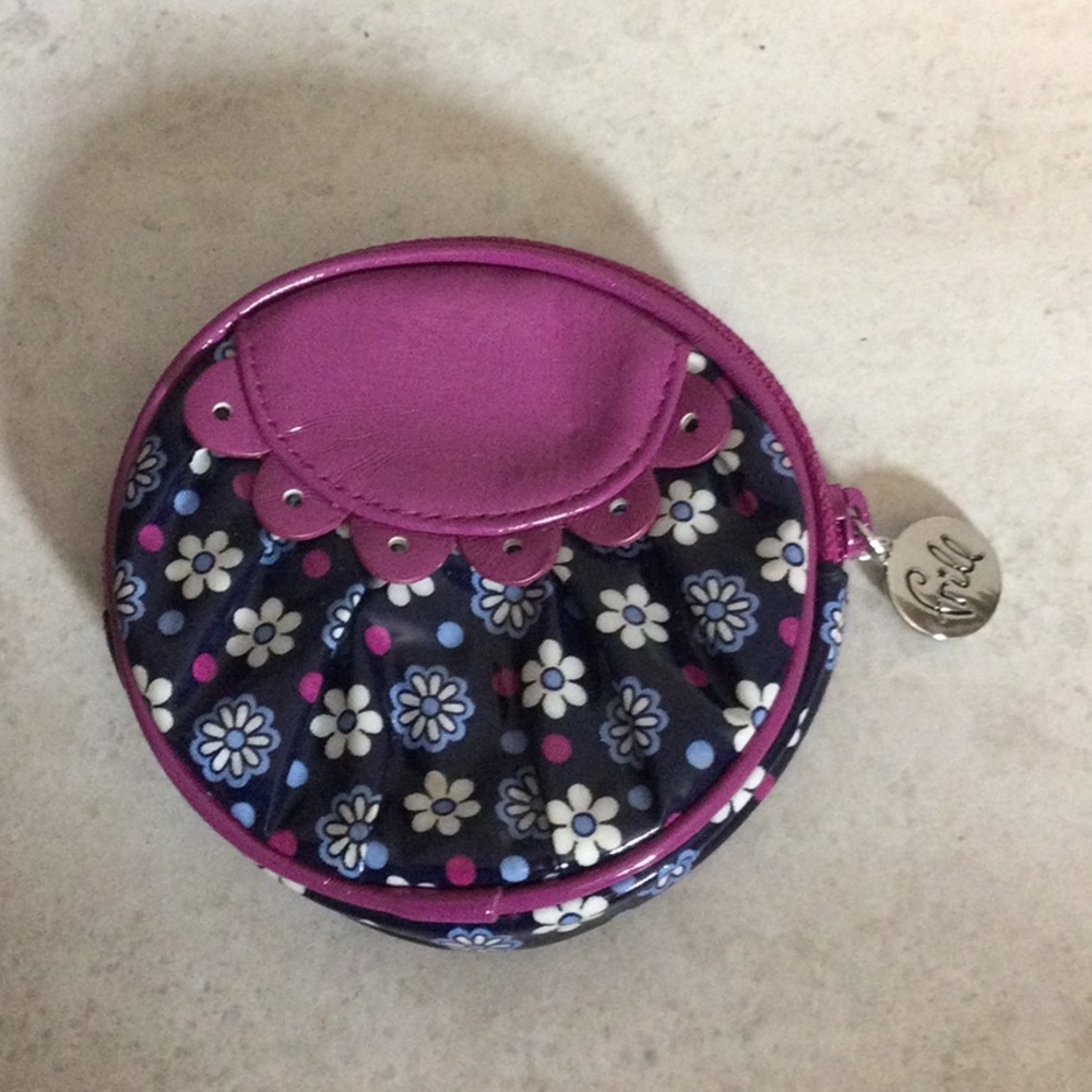 Vera Bradley Frill Floral Coin Purse - Purple and Blue